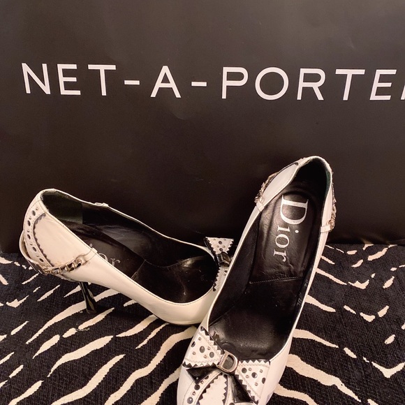 Dior Dtrep escarp round toe 10cm blanc noir - Picture 2 of 4